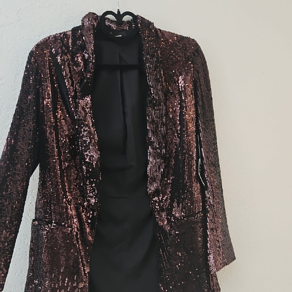 NWT Sequin Blazer Jacket - Brown